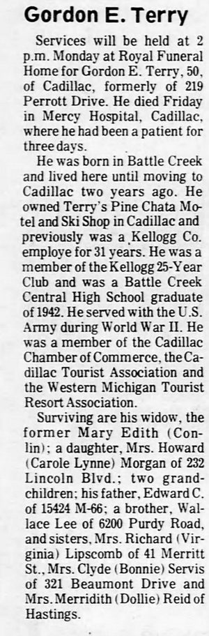 Pine Chata Motel (Pine Chata Family Resort) - Sep 22 1974 Former Owner Passes Away